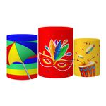Trio Capas Cilindros Tema Carnaval Bloquinho
