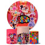 Trio de Capas Cilindros + Painel Veste Fácil Tema Circo Digital