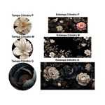 Trio Capas Cilindros Veste Fácil Floral Dark