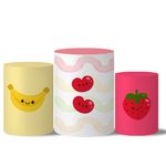 Trio Capas Cilindros Veste Fácil Frutinhas Cute 2