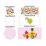 Trio Capas Cilindros + Painel Tema Frutinhas Infantis