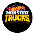 Painel Redondo Temático Hot Wheels Monster Trucks Veste Fácil C/ Elástico