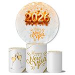 Trio Capas Cilindros + Painel Tema Feliz Ano Novo 6 Veste Fácil