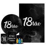 Kit Casado Veste Fácil Trio de Capas Cilindros + Painel Redondo + Painel Retangular Tema O famoso 18tão Branco