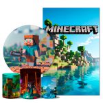 Trio Capas + Painéis Casado Tema Minecraft 2 Veste Fácil 