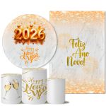 Trio Capas + Painéis Casado Feliz Ano Novo 6 Veste Fácil