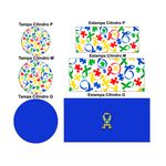 Trio de Capas Cilindros + Painel Veste Fácil Tema Abril Azul