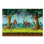 Trio de Capas Cilindros Veste Fácil + Painel Retangular Horizontal Tema Bichinhos da Floresta