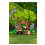 Painel Retangular Passa Varão 1,50x2,20 Tema Bichinhos da Floresta