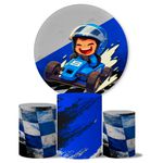 Trio de Capas Cilindros + Painel Veste Fácil Tema Carro de Corrida 3