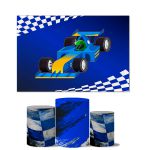 Trio de Capas Cilindros Veste Fácil + Painel Retangular Horizontal Tema Carro de Corrida 3