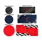 Trio de Capas Cilindros + Painel Veste Fácil Tema Carro de Corrida