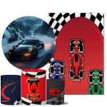 Kit Casado Veste Fácil Trio de Capas Cilindros + Painel Redondo + Painel Retangular Tema Carro de Corrida