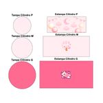 Trio de Capas de Cilindros Veste Fácil C/ Elástico Tema Chá de Bebê Menina