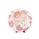 Painel Redondo 50x50 Veste Fácil C/ Elástico Tema Chá de Bebê Menina