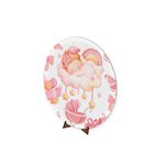 Painel Redondo 50x50 Veste Fácil C/ Elástico Tema Chá de Bebê Menina