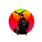 Painel Redondo 50x50 Veste Fácil Como Treinar o Seu Dragão 2