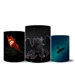 Trio De Capas Cilindros + Painel Retangular Horizontal Como Treinar o Seu Dragão 2