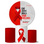 Trio de Capas Cilindros + Painel Veste Fácil Tema Dezembro Vermelho