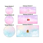 Trio de Capas Cilindros + Painel Veste Fácil Tema Fadas Encantadas