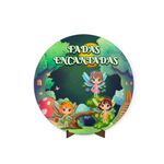 Painel Redondo 50x50 Veste Fácil C/ Elástico Tema Fadas Encantadas