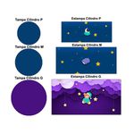 Trio de Capas de Cilindros Veste Fácil C/ Elástico Tema Festa Do Pijama