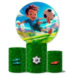 Trio de Capas Cilindros + Painel Veste Fácil Tema Futebol 5