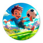 Painel Redondo Veste Fácil C/ Elástico 1,50x1,50 Tema Futebol 5