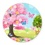 Painel Redondo Veste Fácil C/ Elástico 1,50x1,50 Tema Jardim Encantado 9