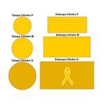 Trio de Capas Cilindros + Painel Veste Fácil Tema Julho Amarelo