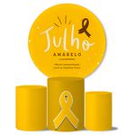 Trio de Capas Cilindros + Painel Veste Fácil Tema Julho Amarelo