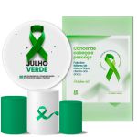 Kit Casado Veste Fácil Trio de Capas Cilindros + Painel Redondo + Painel Retangular Tema Julho Verde