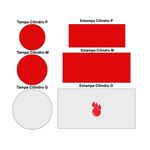 Trio de Capas Cilindros + Painel Veste Fácil Tema Junho Vermelho