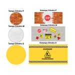 Trio de Capas de Cilindros Veste Fácil C/ Elástico Tema Contrução 2
