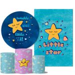 Kit Casado Veste Fácil Trio de Capas Cilindros + Painel Redondo + Painel Retangular Tema Little Star