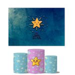 Trio de Capas Cilindros Veste Fácil + Painel Retangular Horizontal Tema Little Star