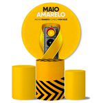 Trio de Capas Cilindros + Painel Veste Fácil Tema Maio Amarelo