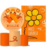 Kit Casado Veste Fácil Trio de Capas Cilindros + Painel Redondo + Painel Retangular Tema Maio Laranja