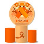 Trio de Capas Cilindros + Painel Veste Fácil Tema Maio Laranja