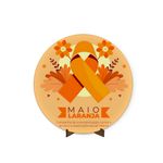 Painel Redondo 50x50 Veste Fácil C/ Elástico Tema Maio Laranja