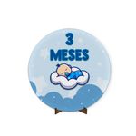 Painel Redondo 50x50 Veste Fácil C/ Elástico Tema Mêsversário Azul