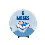 Painel Redondo 50x50 Veste Fácil C/ Elástico Tema Mêsversário Azul