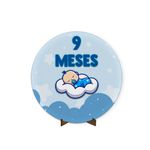 Painel Redondo 50x50 Veste Fácil C/ Elástico Tema Mêsversário Azul