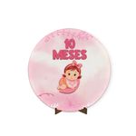 Painel Redondo 50x50 Veste Fácil C/ Elástico Tema Mêsversário Rosa