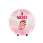 Painel Redondo 50x50 Veste Fácil C/ Elástico Tema Mêsversário Rosa