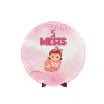 Painel Redondo 50x50 Veste Fácil C/ Elástico Tema Mêsversário Rosa