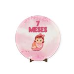 Painel Redondo 50x50 Veste Fácil C/ Elástico Tema Mêsversário Rosa