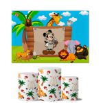 Trio de Capas Cilindros Veste Fácil + Painel Retangular Horizontal Tema Mickey Safari 3