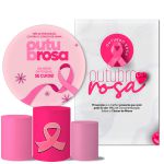 Kit Casado Veste Fácil Trio de Capas Cilindros + Painel Redondo + Painel Retangular Tema Outubro Rosa 3