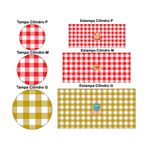 Kit Casado Veste Fácil Trio de Capas Cilindros + Painel Redondo + Painel Retangular Tema Piquenique